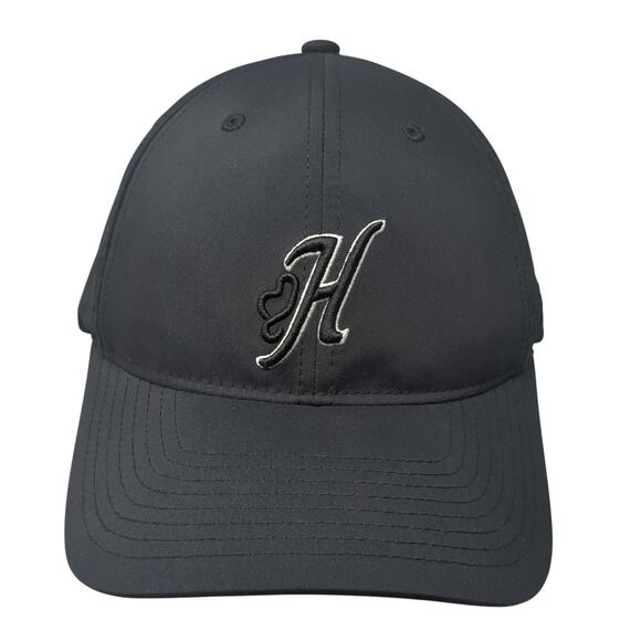 Letter H Logo Strapback Hat Black One Size Adjustable Embroidered Hooey - Picture 1 of 9